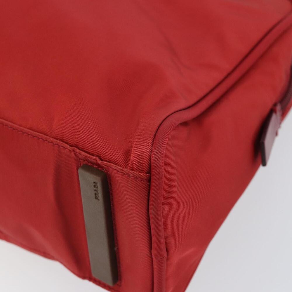 PRADA Hand Bag Nylon Red Silver Auth ep11558 - Picture 15 of 16